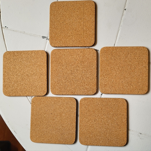 VINTAGE English Life six coasters, Made in England Floral Spray Cork Flowers - Picture 3 of 12